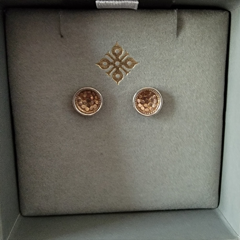 Anna Beck Classic Dish Stud Earrings Rose Gold